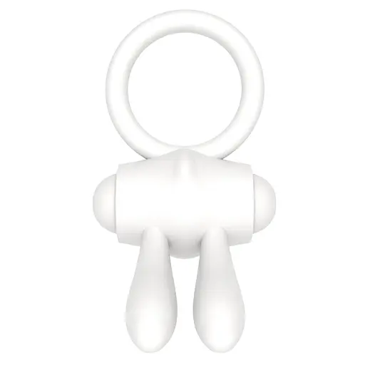 Эрекционное кольцо с вибрацией Lovetoy Power Clit 7.5 см белый - фото 2