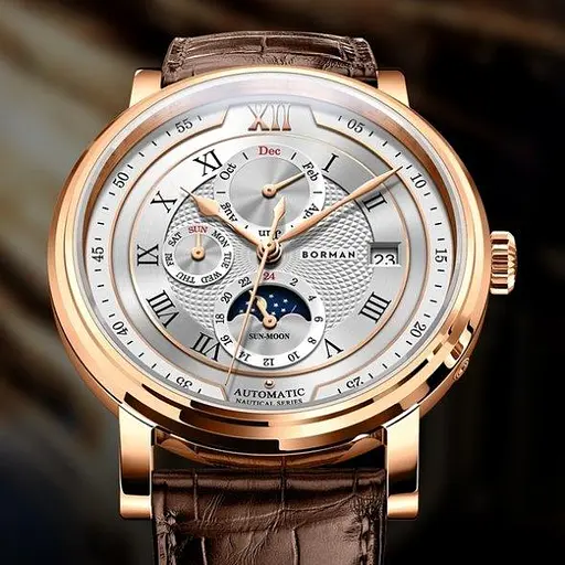 Водостойкие механические часы Borman Club golden - фото 2