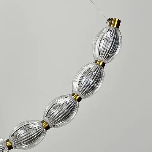 Дугова Led люстра з 12 прозорими рельєфними кульками у корпусі 100 см | Line F | Арт. MJ344-1000L AB+CL - фото 5