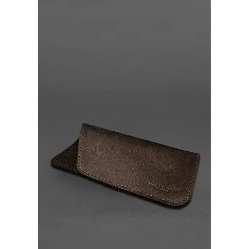 Кожаный чехол для очков BlankNote Краст Темно-коричневый  - фото 3