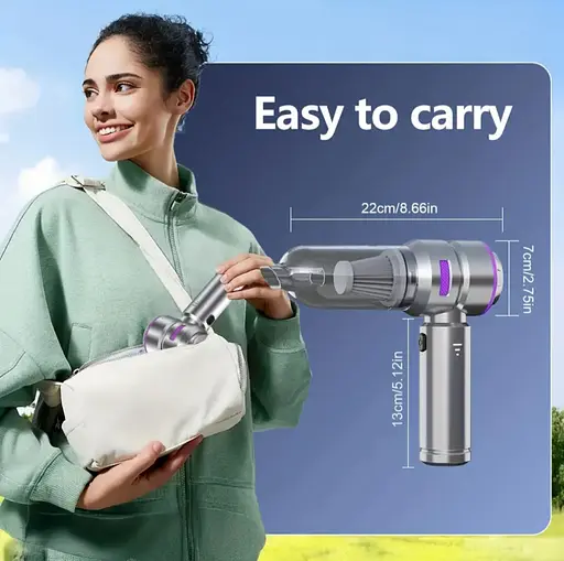 Мощный беспроводной пылесос 3-в-1 с LED подсветкой, 16000 Pa, функция обдува, литиевая батарея 6000 mAh - фото 7