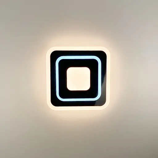 Светодиодный черный светильник с матовым акрилом Line F 20х20 см Арт. 2234-200 BR BK - фото 1