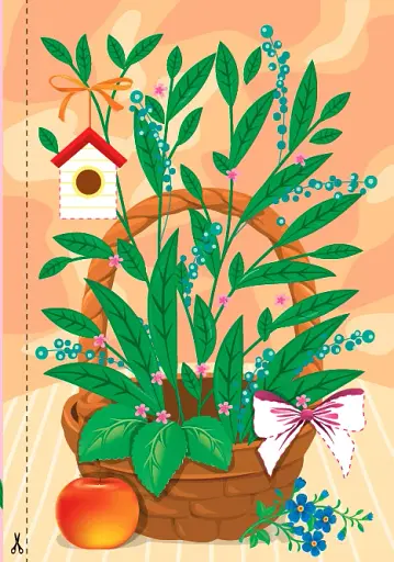 Вітальні листівки-аплікації. Квітковий кошик - фото 3