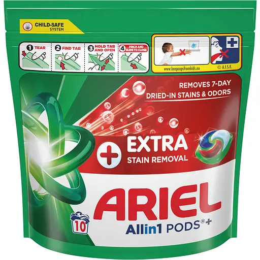 Капсули для прання Ariel Все в 1 Екстрасила виведення плям 10 шт. - фото 2