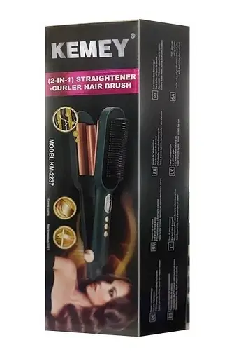 Керамічна плойка стайлер Kemei Km-2237 з іонізацією (Бірюзовий) - фото 8