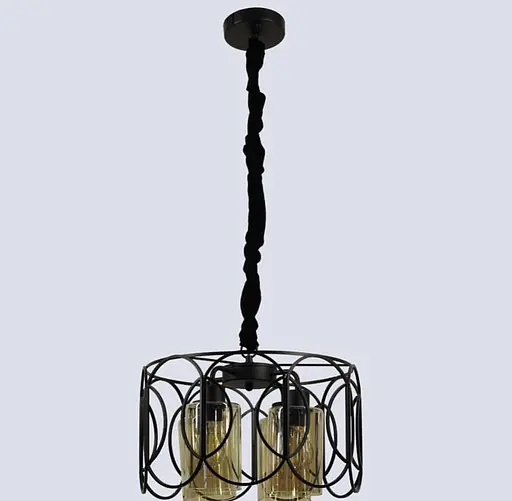 Люстра на 4 плафони в чорному корпусі Line.F Колір плафона Графітовий - фото 2