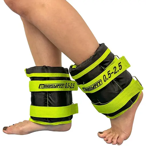 Утяжелители EasyFit 0,5-2,5 кг для ног и рук Черный-зеленый (EF-WHT-0,5-2,5-L) - фото 1