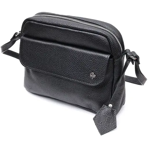 Кожаная женская сумка Grande Pelle 23х17х7 см sum0023595 - фото 1