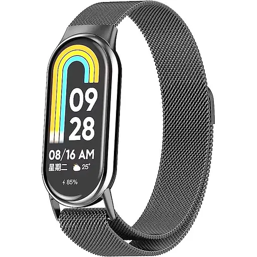 Ремінець для фітнес-браслета Boorui для Xiaomi Mi Band 8 і 9 міланська петля сірий