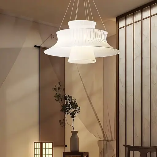 Люстра с многоуровневым белым абажуром Ø 60 см Ст. PL 055-600 | Line F - фото 5