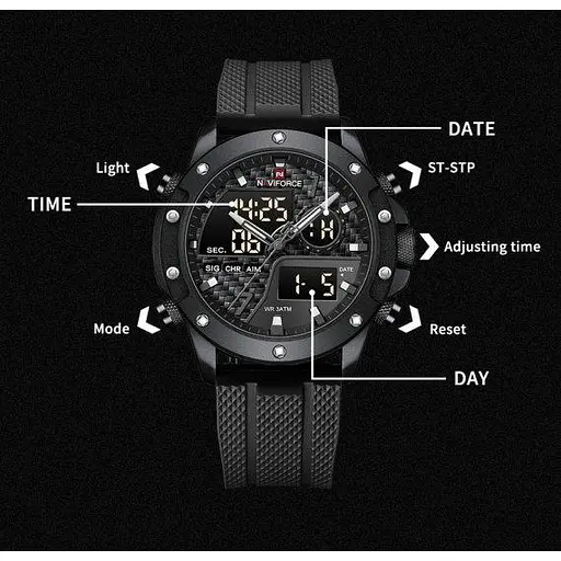 Часы мужские наручные Naviforce Concept (Черные) - фото 9