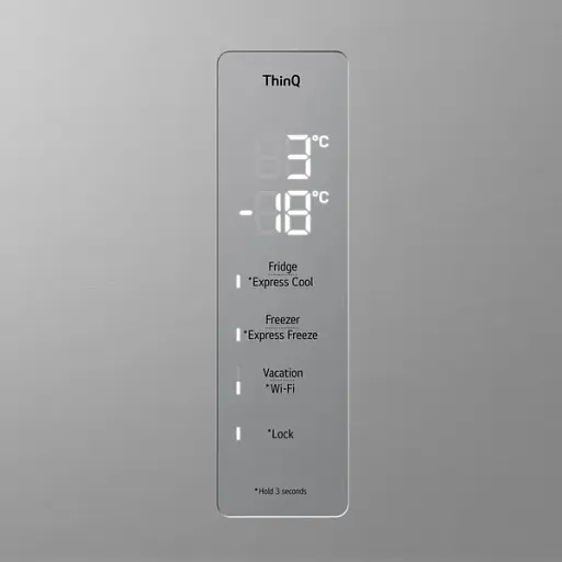 Холодильник LG с нижним морозильным отделением 203x60х68 холод.отд. 277 л мороз.отд. 110л 2дв. А++ NF инв. диспл. внеш. зона св. тело Metal Fresh серебристый - фото 7