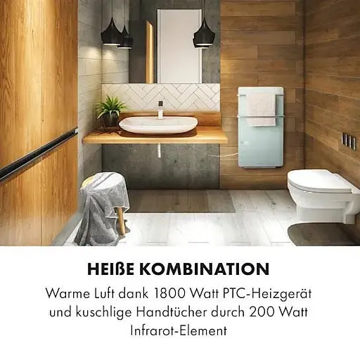 Инфракрасный обогреватель Klarstein Hot Spot Crystal Flow для ванной комнаты 36 м² 2000 Вт 5-40 °C LED 2000 Вт - фото 8