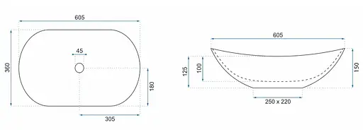 Умивальник Rea Royal In Black Marble Gold накладний REA-U8008, Чорний - фото 5