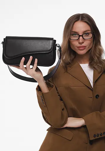 Жіноча шкіряна сумка Nona темно-коричнева краст - фото 2