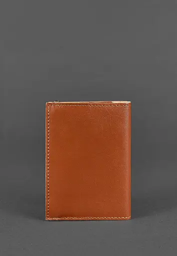 Шкіряна обкладинка для паспорта 1.0 світло-коричнева - фото 5