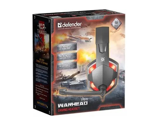 Ігрові навушники Defender Warhead G-370 2м Чорно-червоні - фото 8