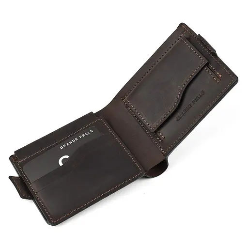 Кожаный кошелек Grande Pelle 11х9х2 см acs0029306 - фото 4