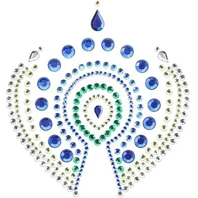 Украшения для груди и бикини со стразами Bijoux Indiscrets Flamboyant изумрудно-голубой - фото 2