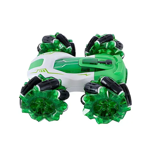 Машинка HG4-33-02 зелена, трюкова р/к 2.4G, 16 см, акумулятор, світло та музика, роликові колеса - фото 2