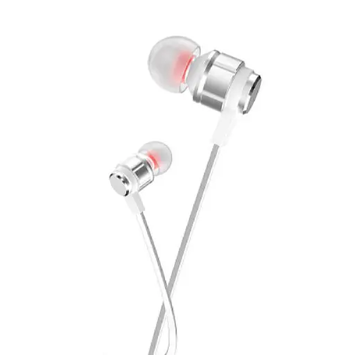 Провідні вакуумні навушники Hoco M85 Platinum sound universal earphone with mic, 3.5mm, 1.2m, silver - фото 2