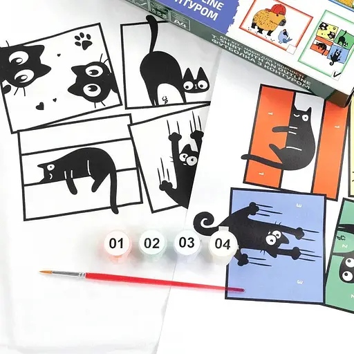 Набір футболка-розмальовка Rosa Talent Black Cats бавовна 100% розмір XS  - фото 2