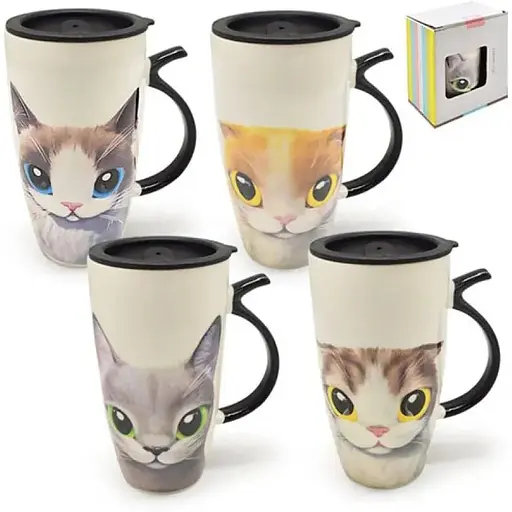 Чашка с крышкой Cats 600ml TL00213