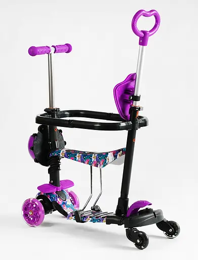 Самокат 5 в 1 Best Scooter Фіолетово-чорний 000283522 - фото 5