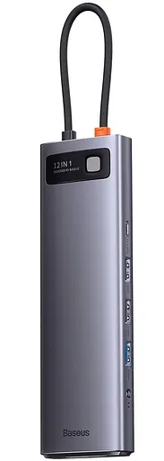 USB-хаб Baseus Metal Gleam Series 12-in-1 (Type-C to HDMI+USB3.1*2+USB3.0*2+Type-C 3.1+PD+RJ45+SD/TF gray (WKWG020213) - фото 4