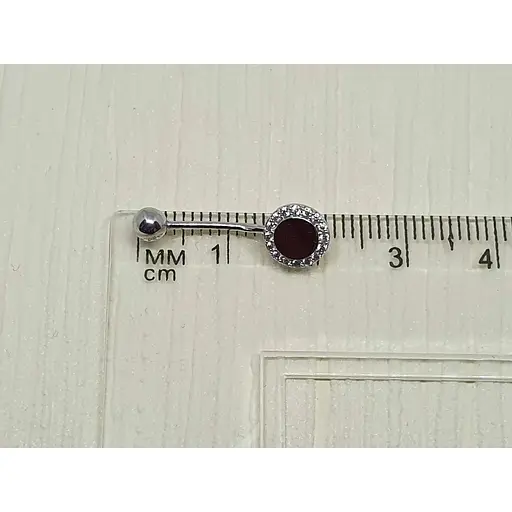 Золота сережка-пірсинг Онікс с фіанітами. ПИР00247 - фото 3