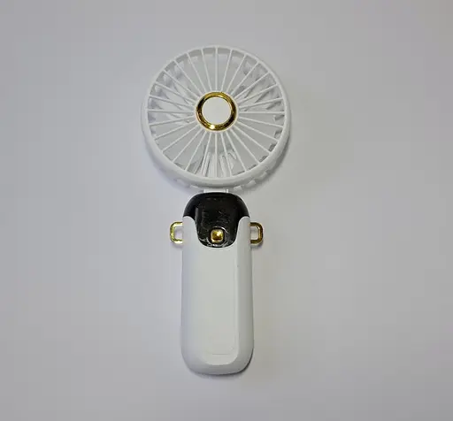 Портативный ручной вентилятор JX-995 на аккумуляторе 500mAh с ручкой мини ветродуйка 2Вт 70мм Белый - фото 5