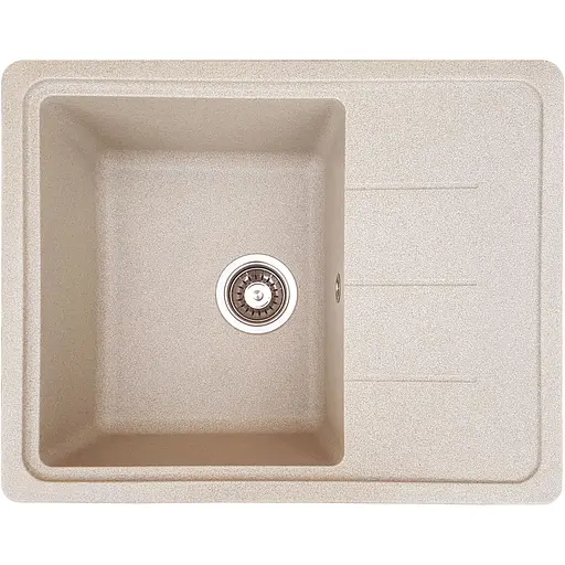 Гранітна кухонна мийка Romzha Patrat 62 Bezhvy (402) з крилом - фото 1