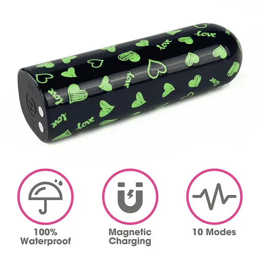 Вибратор для клитора Lovetoy Heart Massager Glow In The Dark 8.5 см черный - фото 5