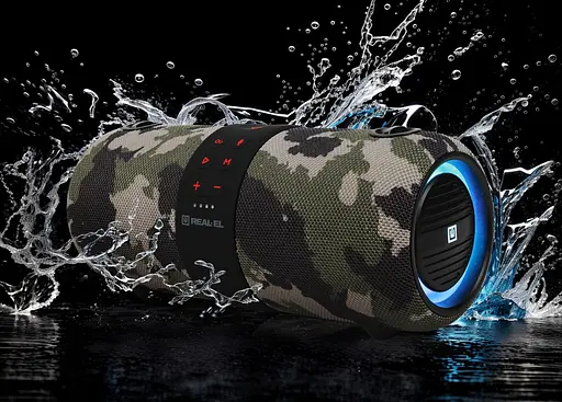 Портативна колонка Real-El RX733 24W Bluetooth TWS, RGB, Haki - фото 7