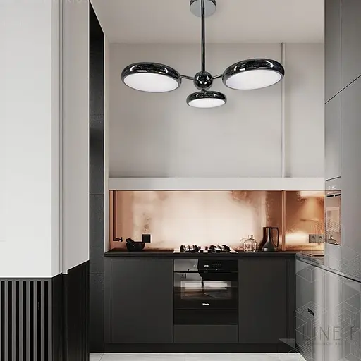 Люстра дизайнерская на 3 световых блока Line.F S 011/3 CR - фото 8