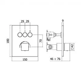 Смеситель для ванны/душа на 3 потребителя Paffoni Compact Box chrome CPM519CR, Хром - фото 4