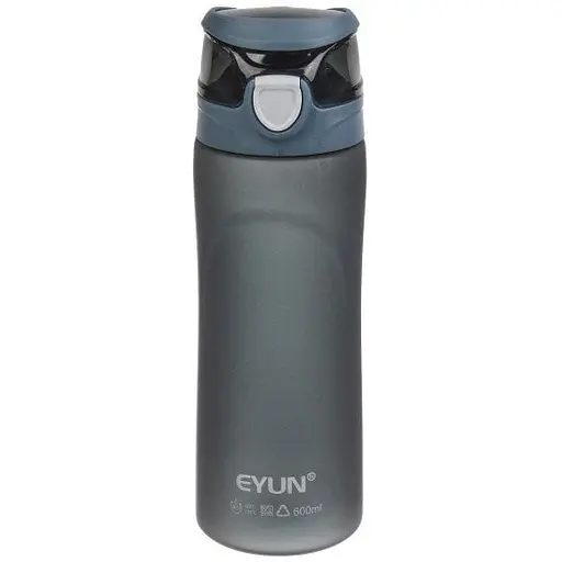 Пляшка для води спортивна Laprida EYUN пластикова 600 мл сіра (67-2816)