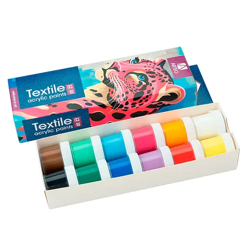 Набір акрилових фарб для розпису тканин Animal 12×10 мл Arteo - фото 2