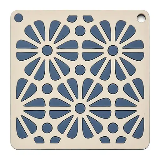 Силіконова підставка під гаряче килимок для чашки банки з декоративним рельєфним візерунком 14 × 14 × 0,5 см, Kitchen Master 87629 - фото 1