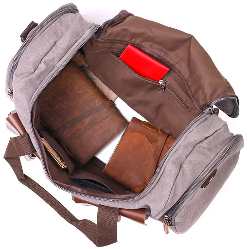 Дорожная сумка из качественного текстиля емкостная Vintage 50х25х22 см 000221896 - фото 4