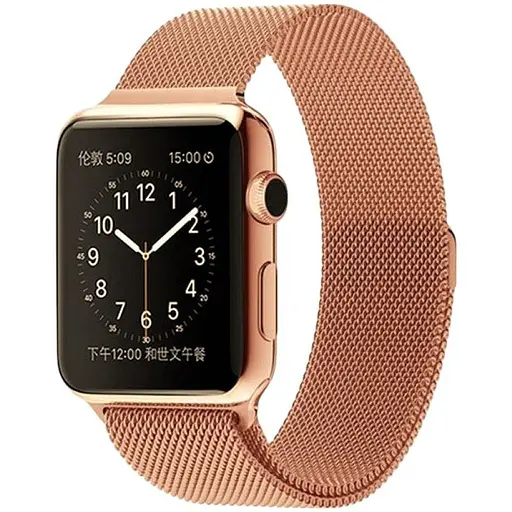 Ремінець Creasted для годинника Milanese loop steel bracelet Apple watch, 42 44 мм рожеве золото