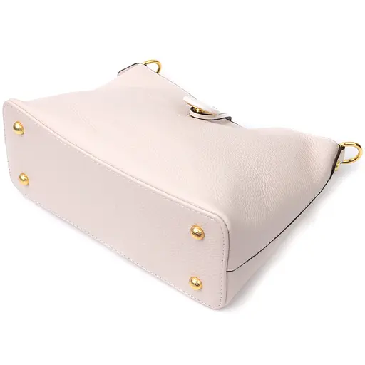 Кожаная женская сумка Vintage с оригинальной застежкой пуговкой 26х18х10 см sum0028991 - фото 5