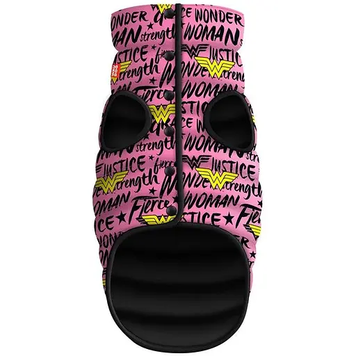 Курточка для собак Waudog Clothes с рисунком Чудо-женщина в розовом L65 В 87-90 см С 60-65 см