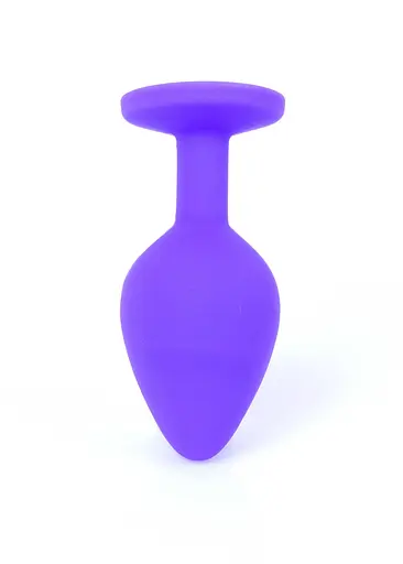 Силіконова анальна пробка з кристалом Boss Jewellery Purple Medium Red Diamond 8 см (червоний) - фото 7