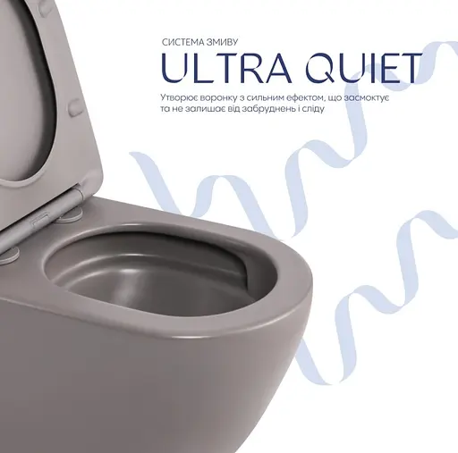 Унитаз подвесной Qtap Robin Ultra Quiet, с сиденьем Slim Duroplast/Soft-close/Quick relase QT13332381АSSG - фото 4