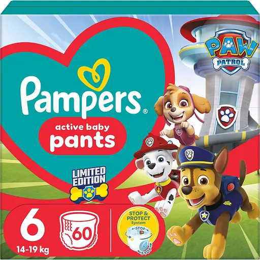 Уцінка. Підгузки-трусики Pampers Active Baby Pants Щенячий патруль 6 (14-19 кг) 60 шт.  