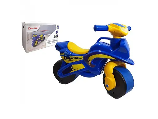 Мотоцикл-толокар Doloni Toys з музичним кермом синій - фото 2