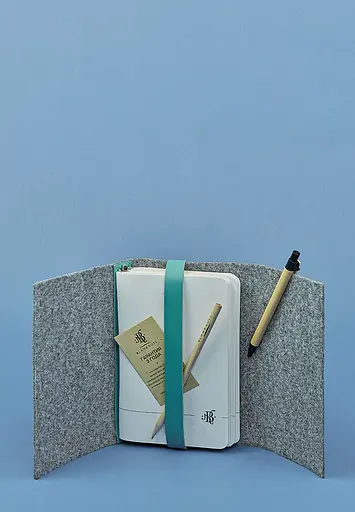 Фетровий жіночий блокнот (Софт-бук) 1.0 з шкіряними бірюзовими вставками - фото 3