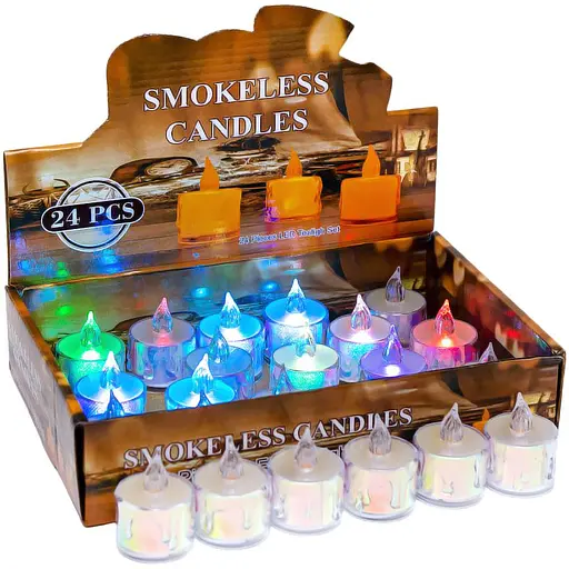 Свічка LED перламутрова, CX-20, мерехтливе кольорове світло