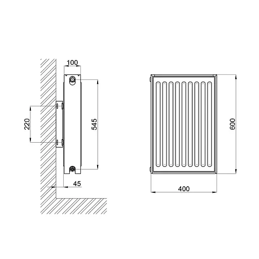 Радіатор сталевий Thermo Alliance 22 тип 600x400 бічне підключення - фото 2
